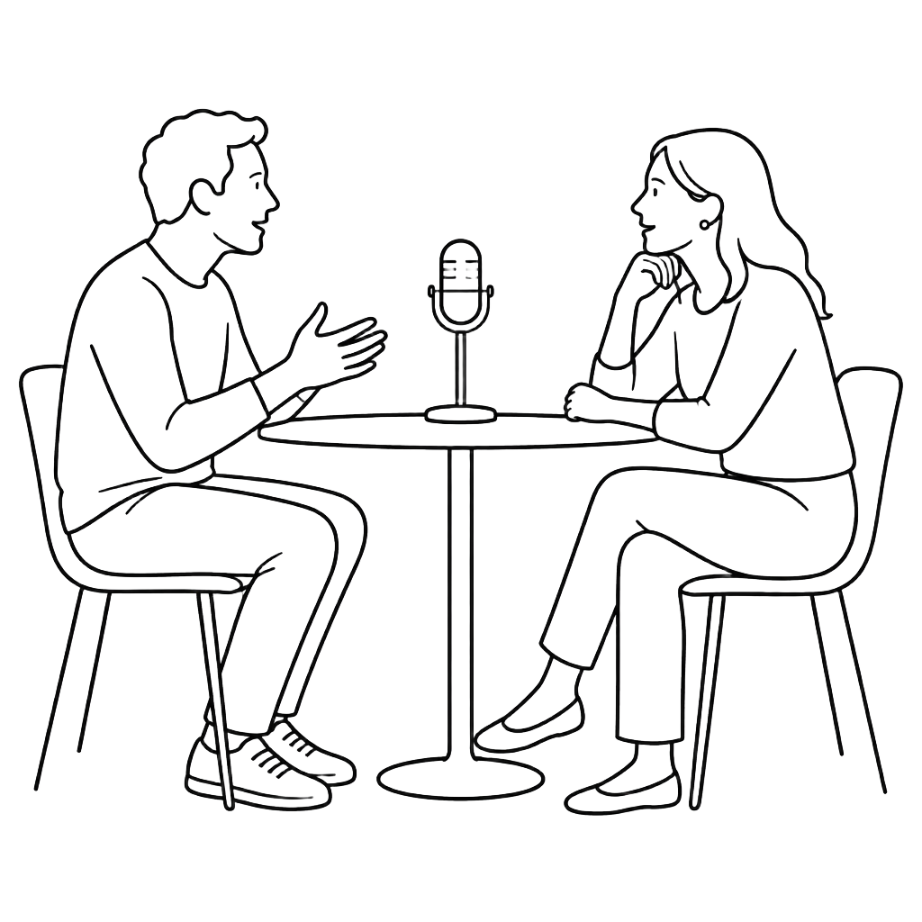 An interview across a table