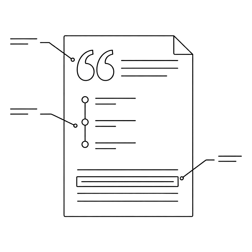 A story package with callouts