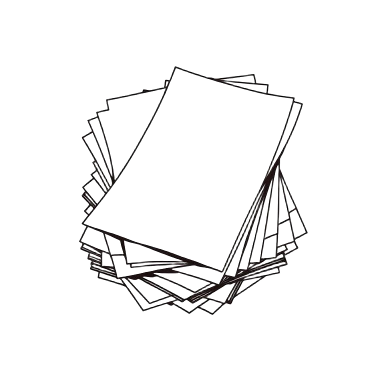 A messy stack of loose pages merging into one neat document